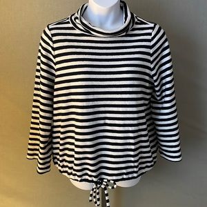LOFT size L black & white stripe pattern loose fit too soft cotton blend